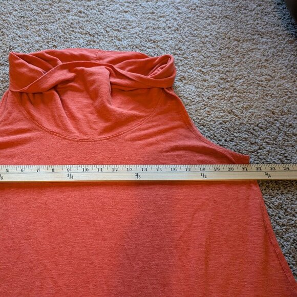 Eileen Fisher Hemp and Cotton Cowl Neck Dress size large color orange - Picture 4 of 8